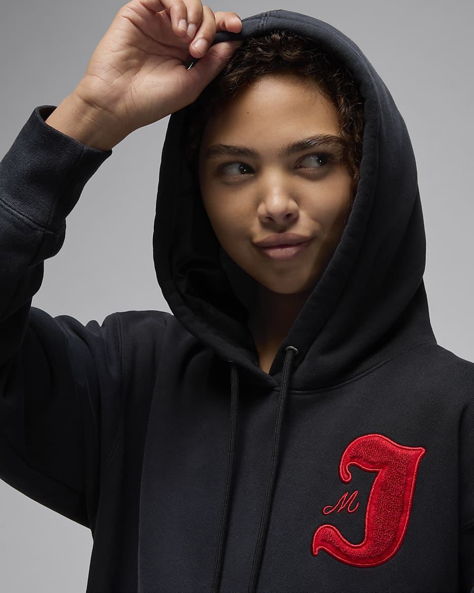 Jordan Flight Fleece Women s Satin Lined Pullover Hoodie by Nike Size Small Black
